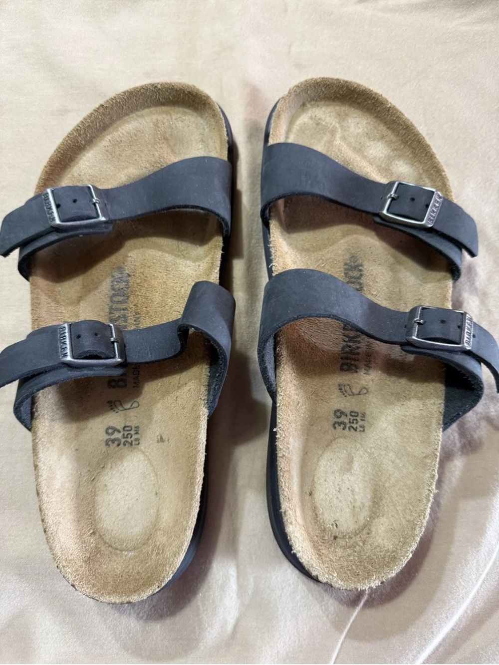 Birkenstock Sierra Nubuck Black Double-Strap Buckle Sandals